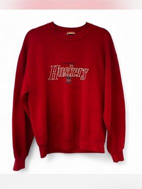 Vintage Nebraska Huskers Red Crewneck Sweatshirt - Men